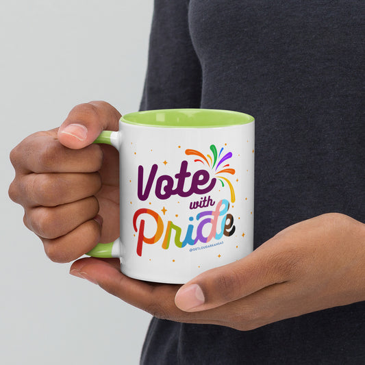 Vote with Pride Mug with Color Inside